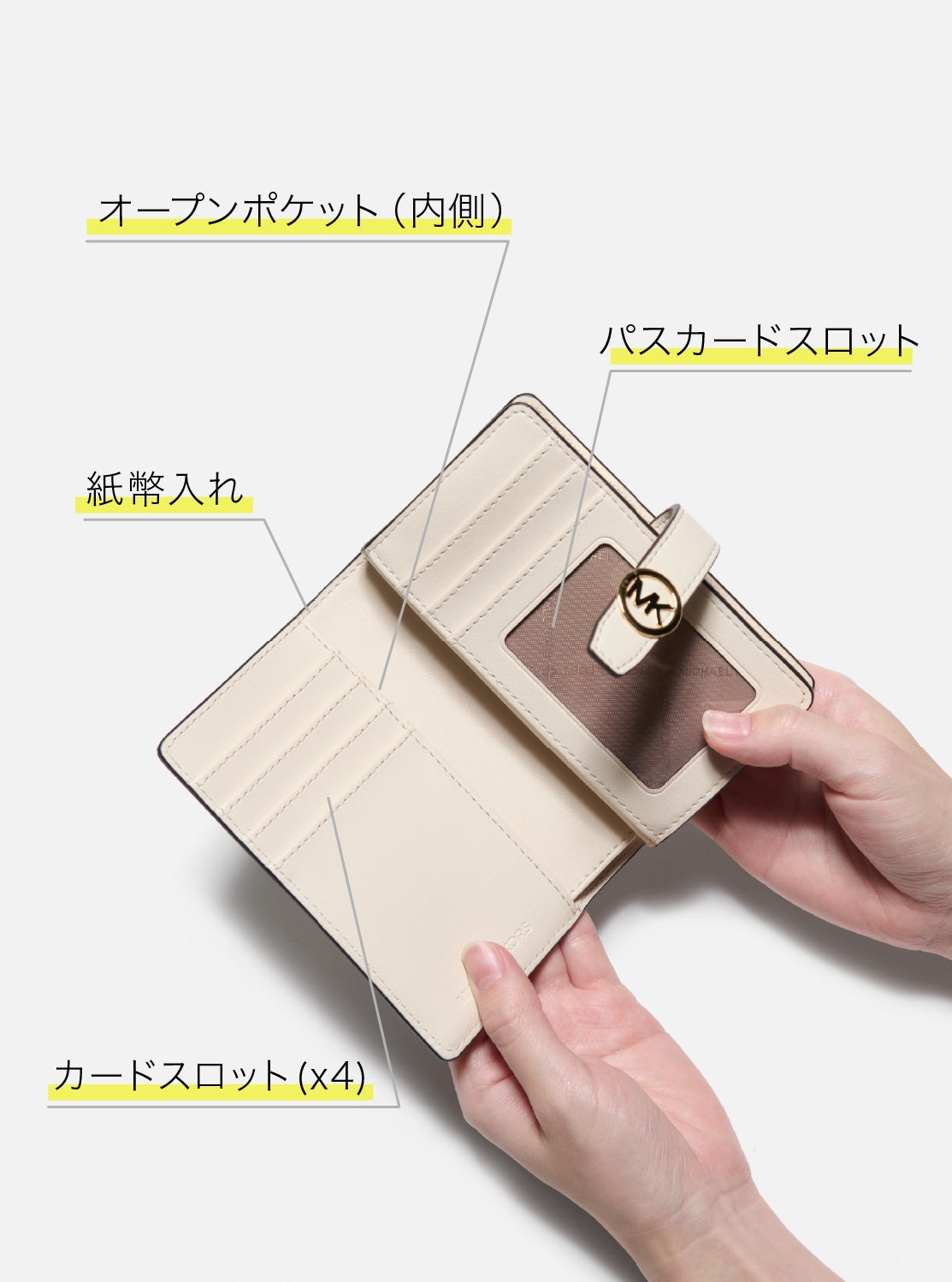 GREENWICH タブ ジップアラウンド ウォレット ミディアム - MKシグネチャー