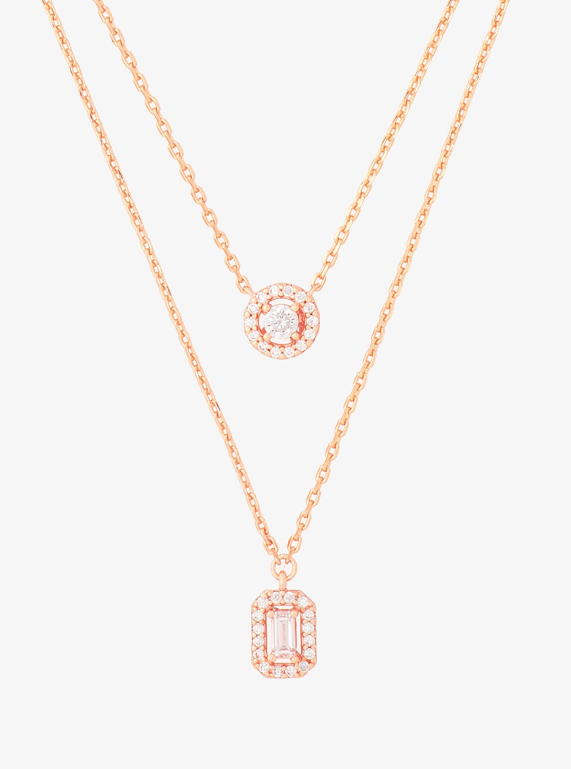 ミックス ストーン パヴェ ダブル レイヤー ペンダント