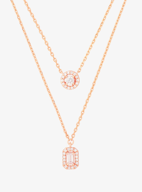 ミックス ストーン パヴェ ダブル レイヤー ペンダント