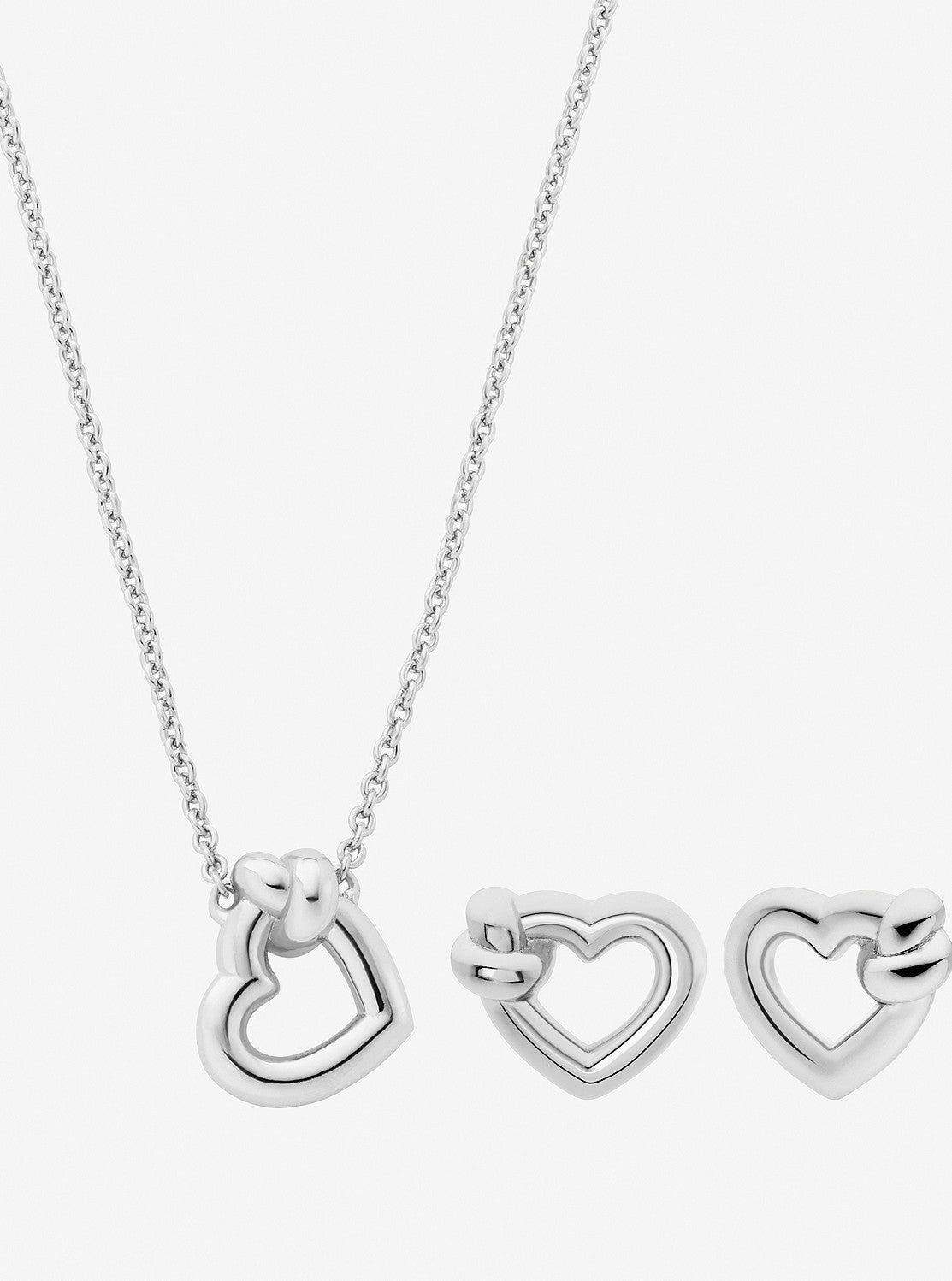 ノット ハート ネックレス & ピアス ギフトセット