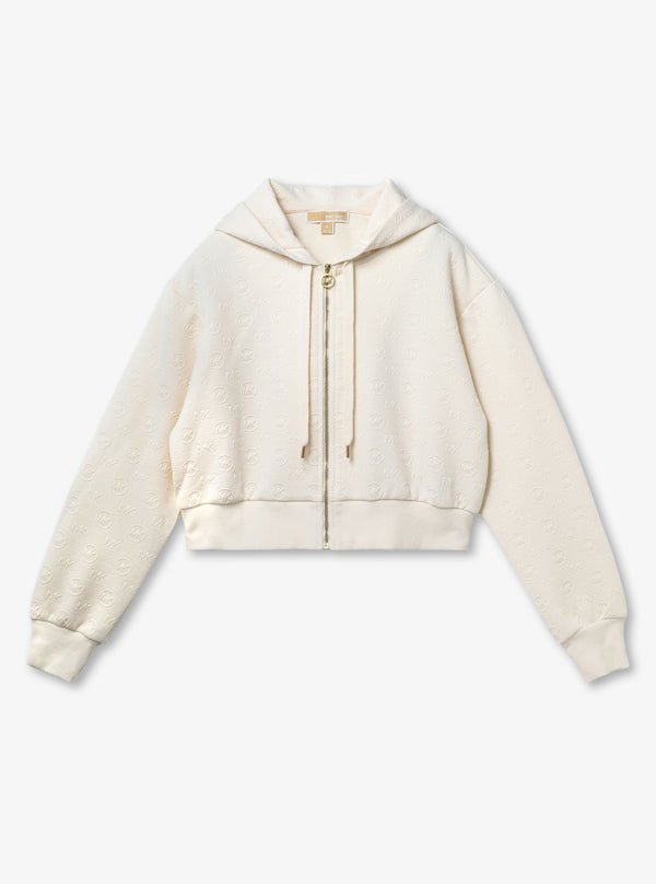 MK CHARM ジャカード クロップ ジップ フーディー
