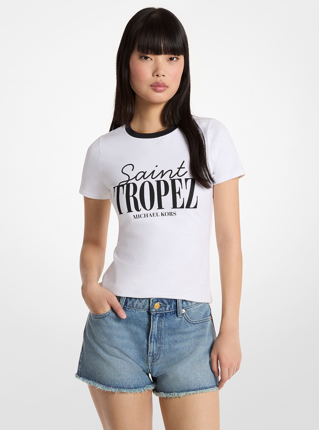 ST. TROPEZ ストレッチ コットン Tシャツ