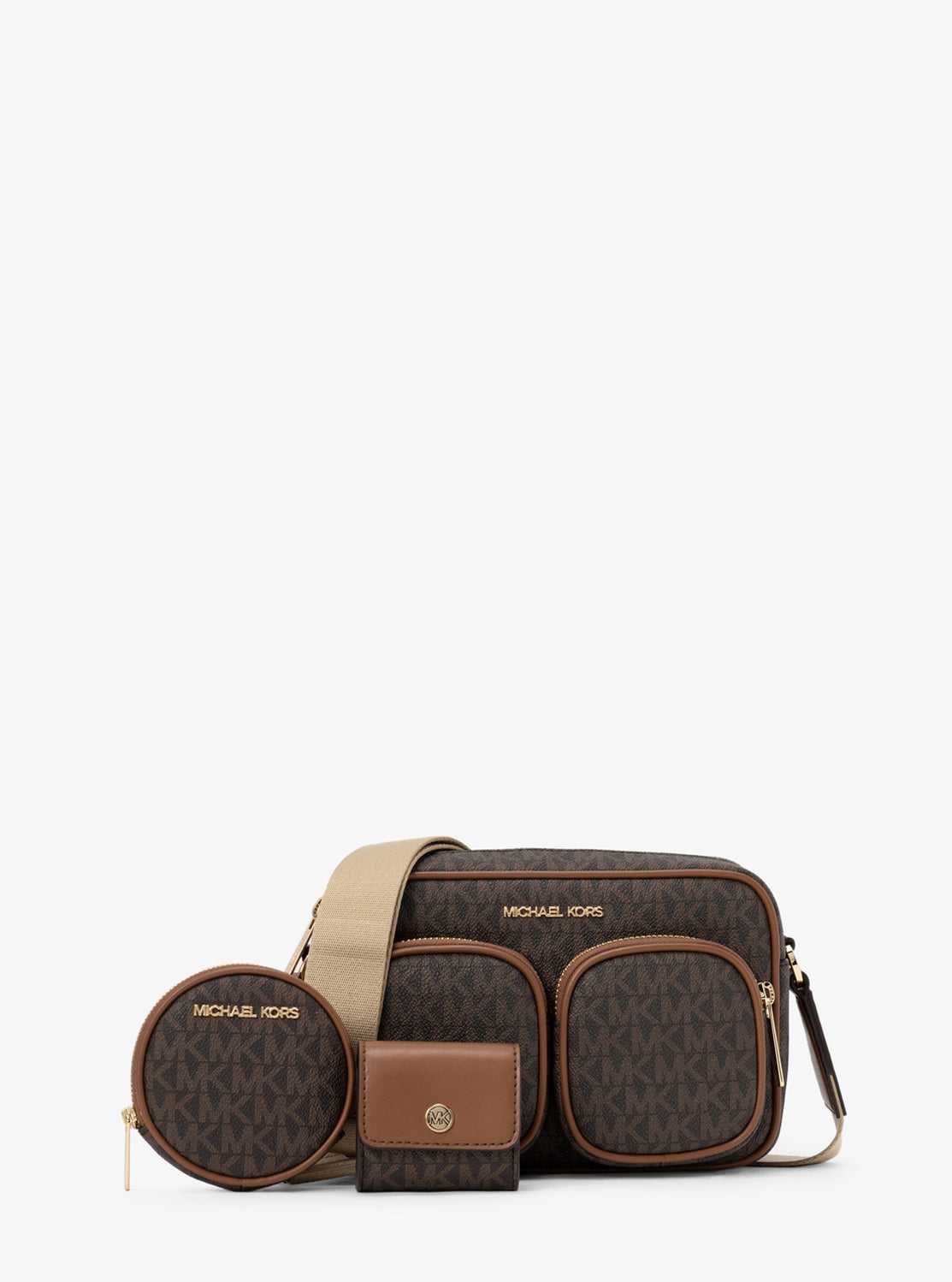 JET SET ITEM ポケット クロスボディ ウィズ アタッチ ミディアム - MKシグネチャー