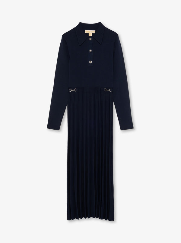 ロングスリーブ スナップ ポロドレス
