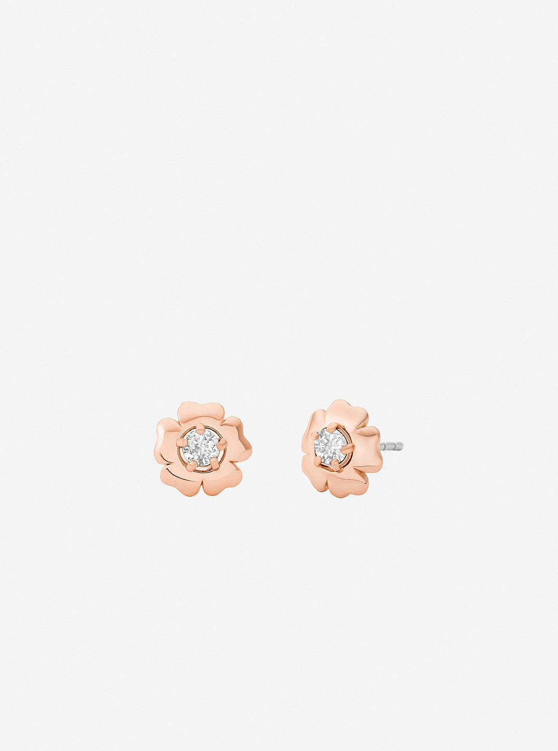 パヴェ フラワー チャーム ブレスレット & スタッドピアス