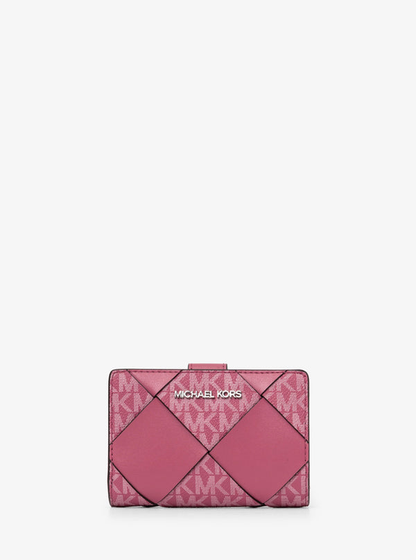 JET SET TRAVEL ウーヴン ビルフォールド ジップ コンパクト ウォレット ミディアム - MKシグネチャー
