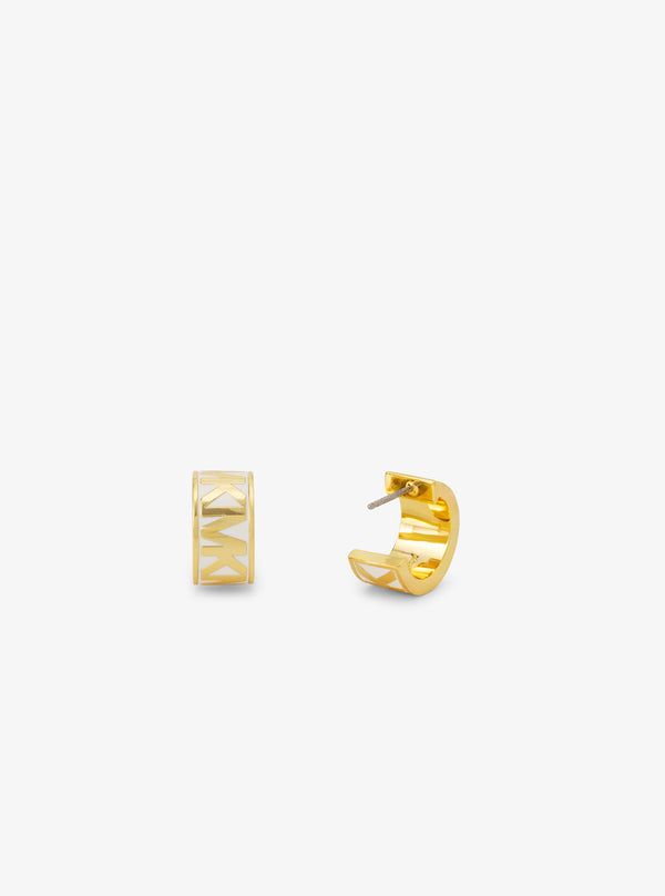 エナメル ロゴ フープピアス
