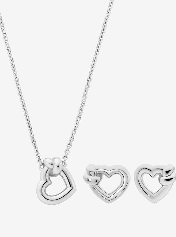 ノット ハート ネックレス & ピアス ギフトセット
