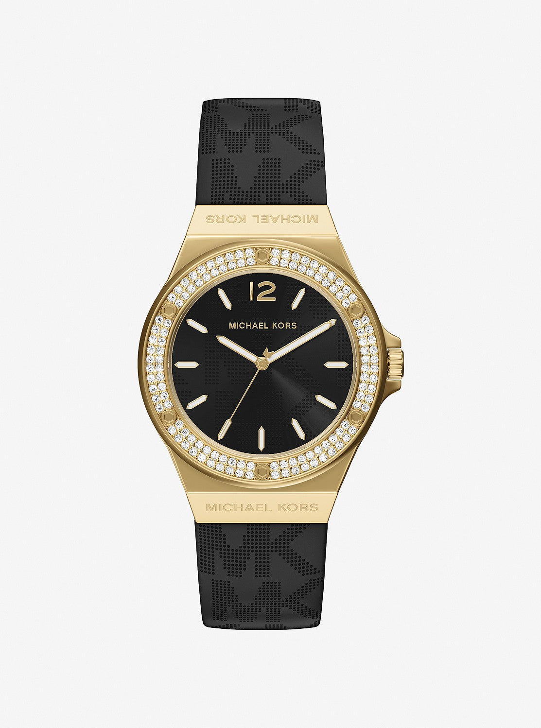LENNOX 37MM PAVE SILICONE LOGO ウォッチ