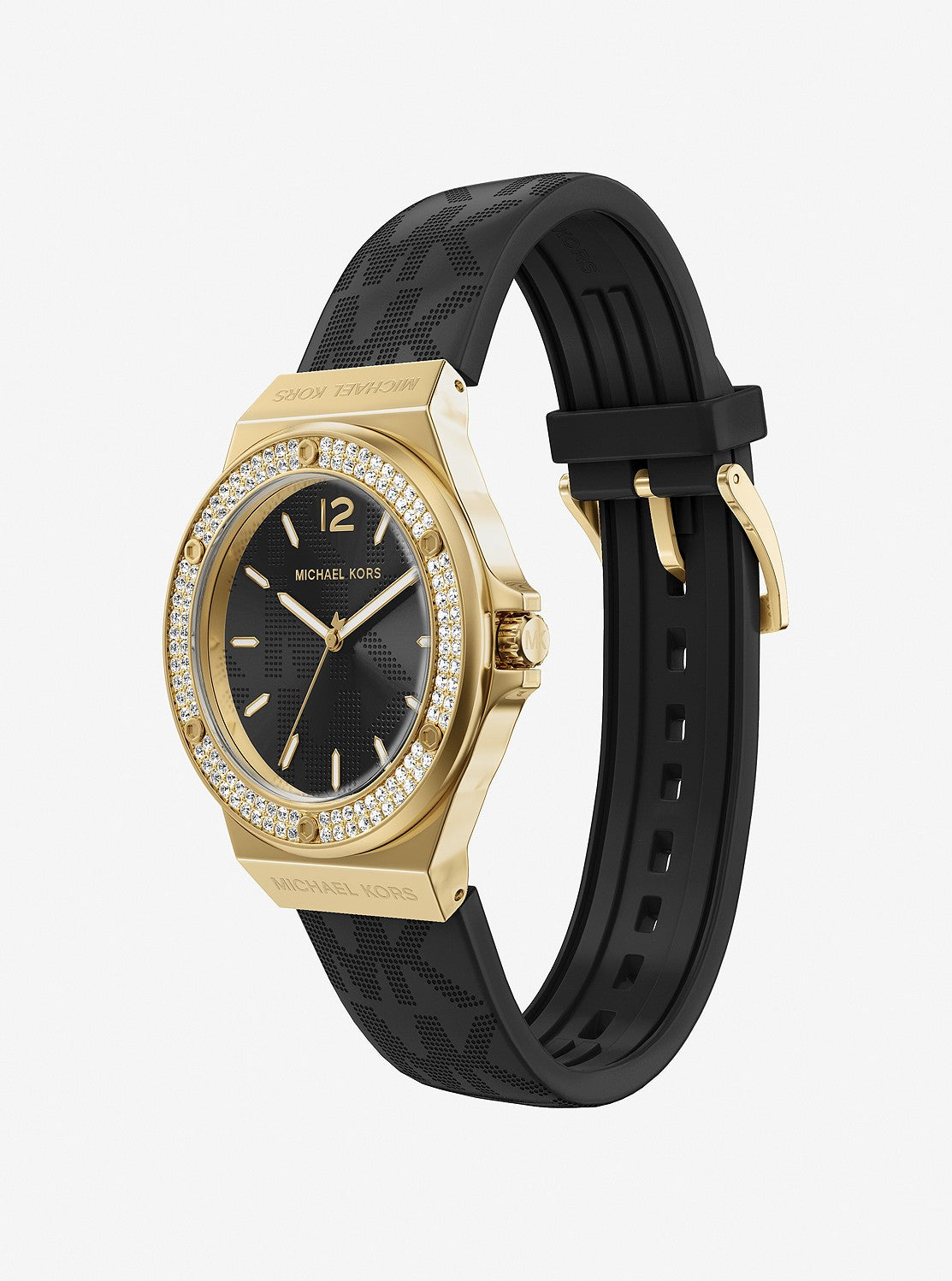 LENNOX 37MM PAVE SILICONE LOGO ウォッチ