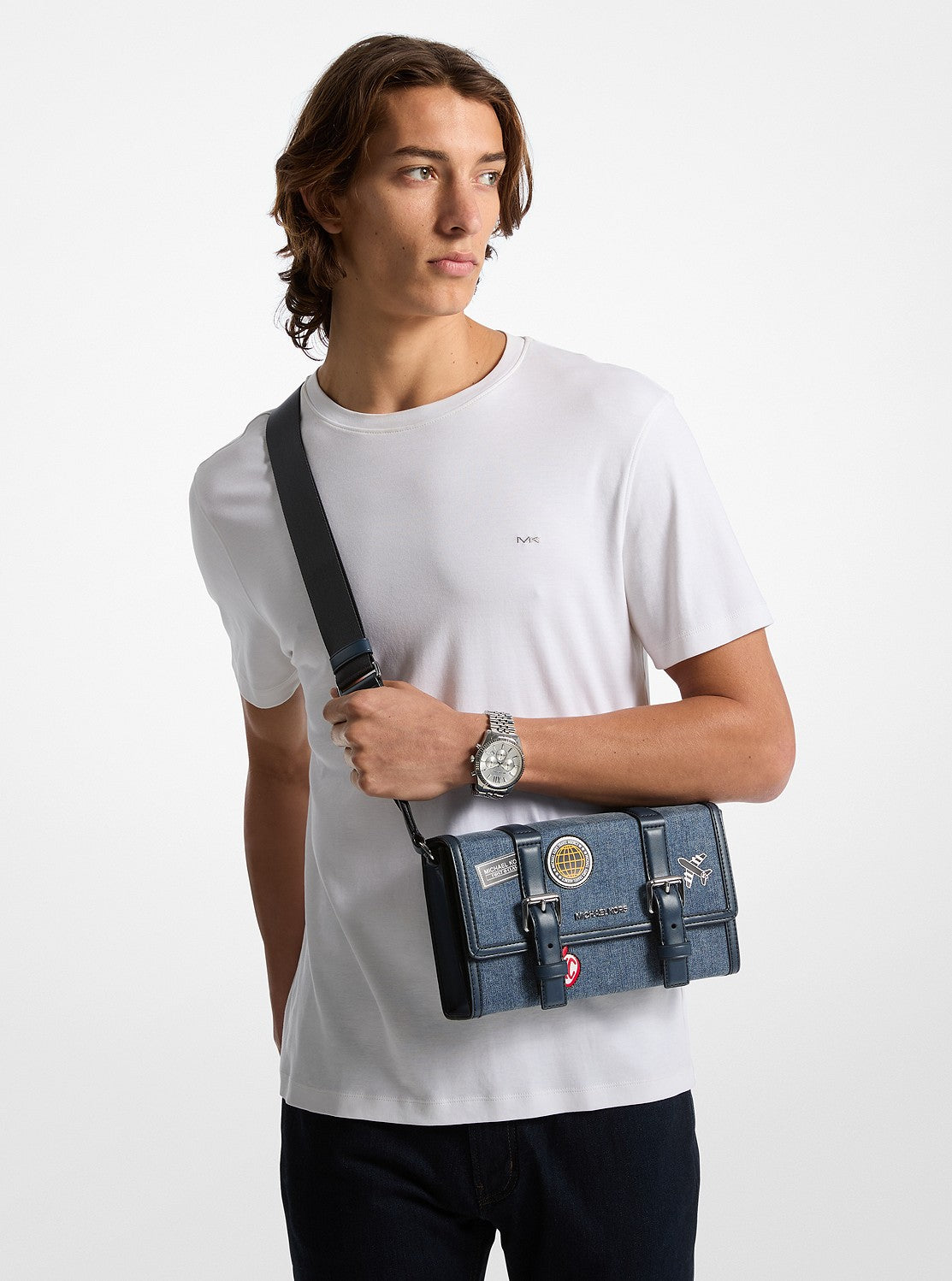 MICHAEL KORS COOPER エンベリッシュ トランク クロスボディ COOPER エンベリッシュ デニム トランク クロスボディ