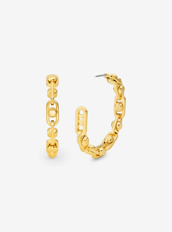 ASTOR プレシャスメタル ブラス リンク フープピアス ミディアム