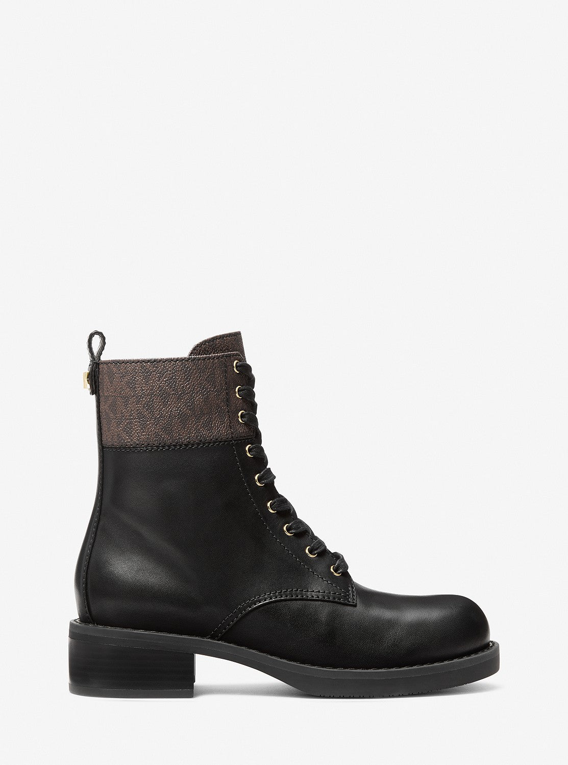 LYLE レザー & シグネチャーロゴ コンバットブーツ