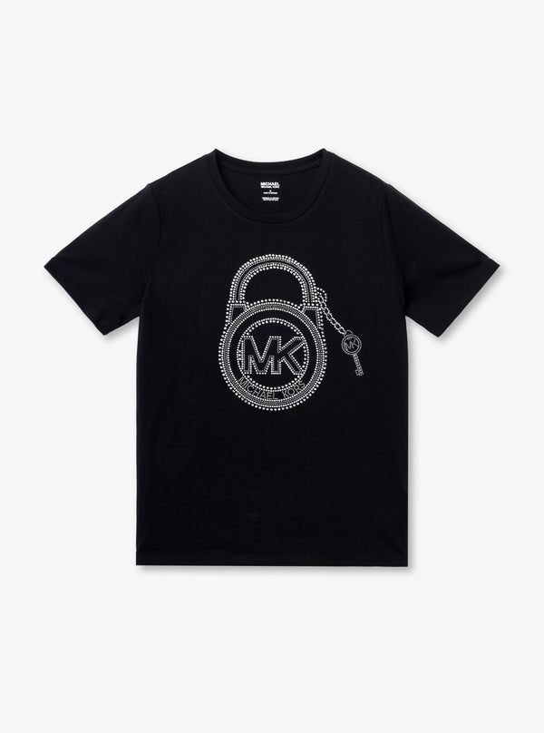 ラインストーン MK ロック キー Tシャツ