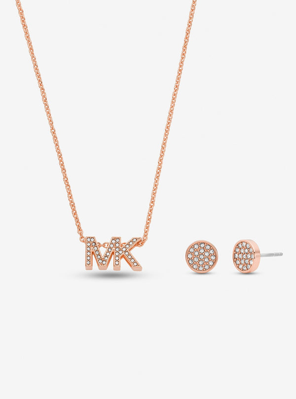 MK グリッツ ネックレス & スタッドピアス セット