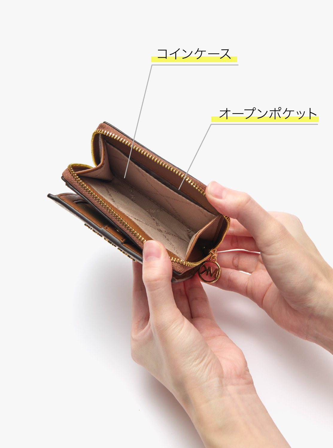 JET SET TRAVEL ビルフォールド ジップアラウンド チャーム ウォレット ミディアム - MKシグネチャー