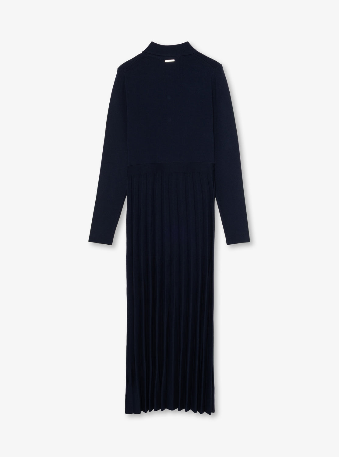 ロングスリーブ スナップ ミディ ポロドレス