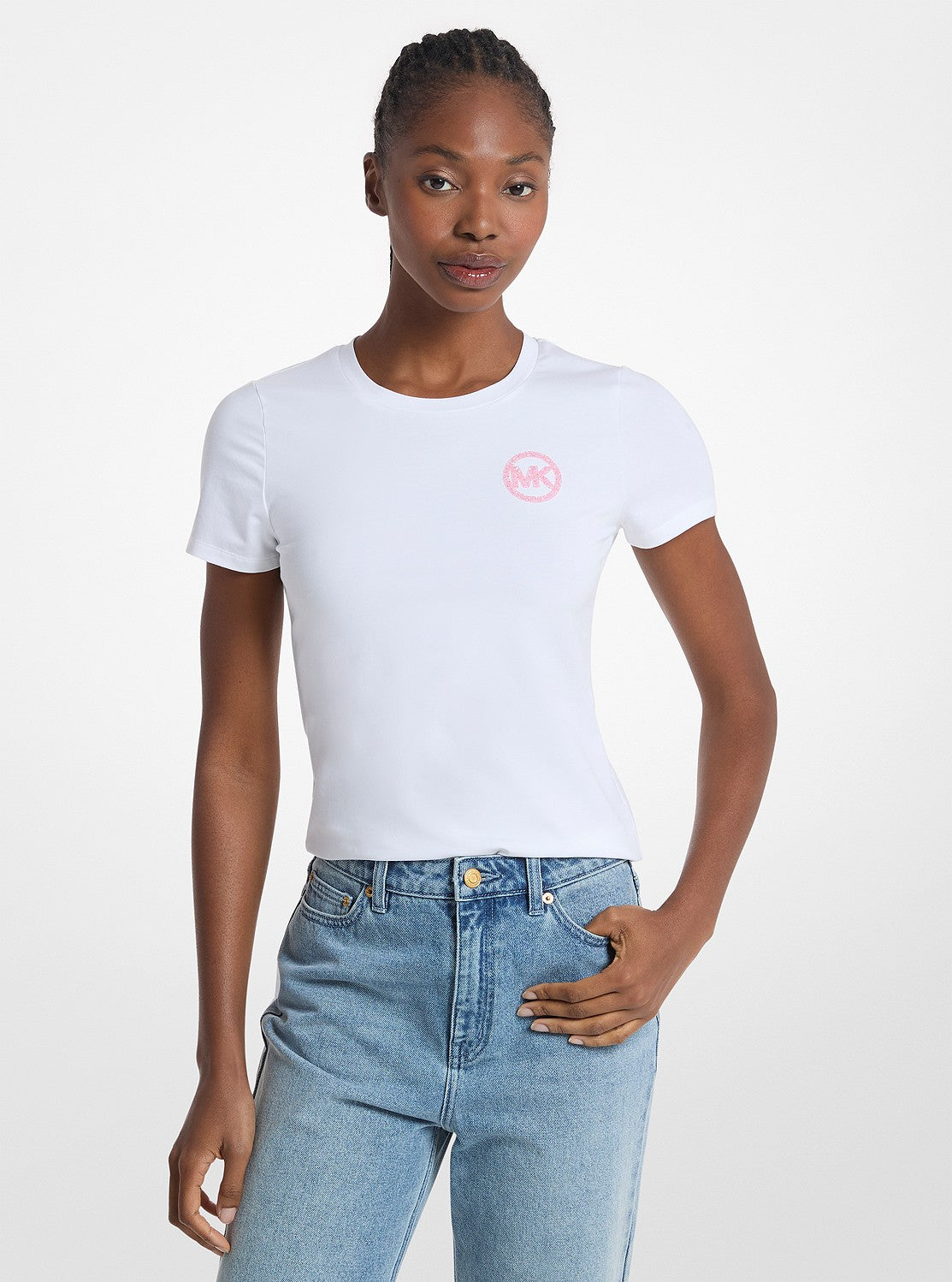 エンベリッシュ ロゴ ストレッチ コットン ジャージー Tシャツ